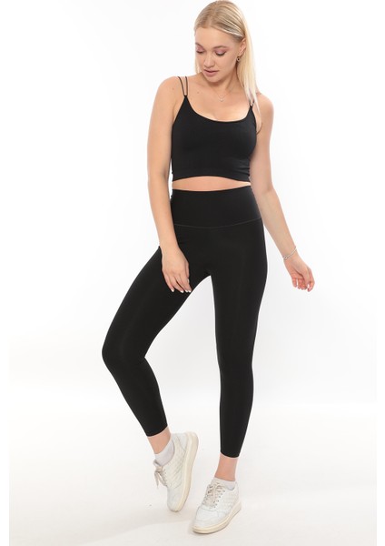 Yeni Sezon Ince Ip Askılı Fitilli Smsm Toparlayıcı Crop Büstiyer Siyah fırsatları