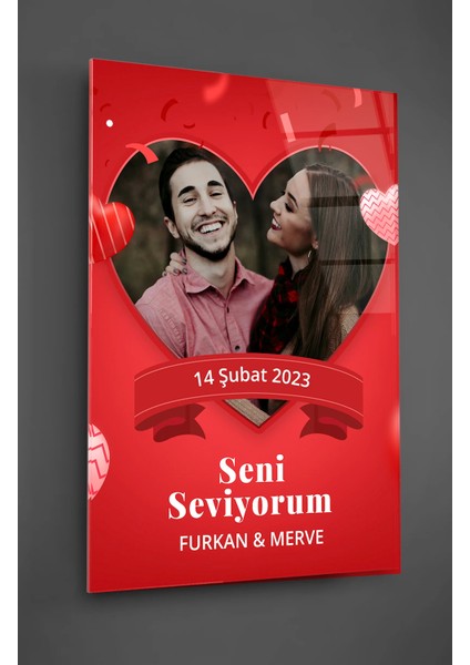 Sevgililer Günü Kişiye Özel Cam Tablo