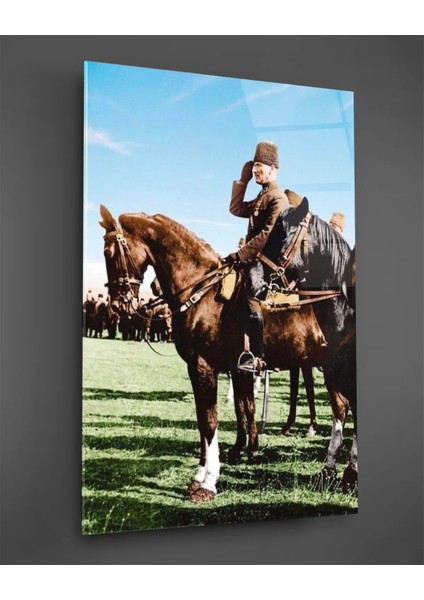 Atatürk At Üzerinde Cam Tablo