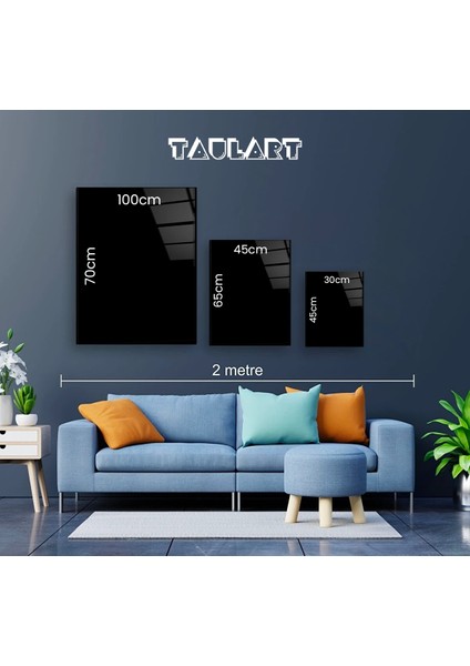 Makro Sarı Çiçek Dikey Cam Tablo