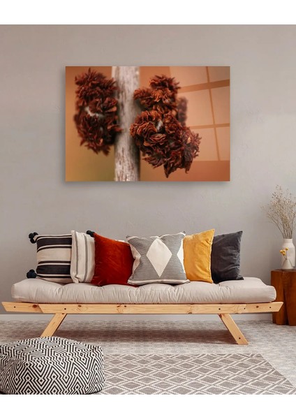 Solmuş Çiçekler Yatay Cam Tablo fiyatları