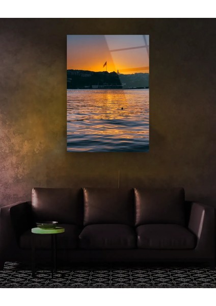 Istanbul Gün Batımı Dikey Cam Tablo fiyatları