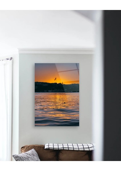 Istanbul Gün Batımı Dikey Cam Tablo indirimleri