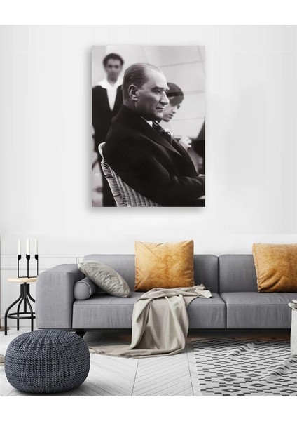 Siyah Beyaz Atatürk Dikey Cam Tablo fiyatları