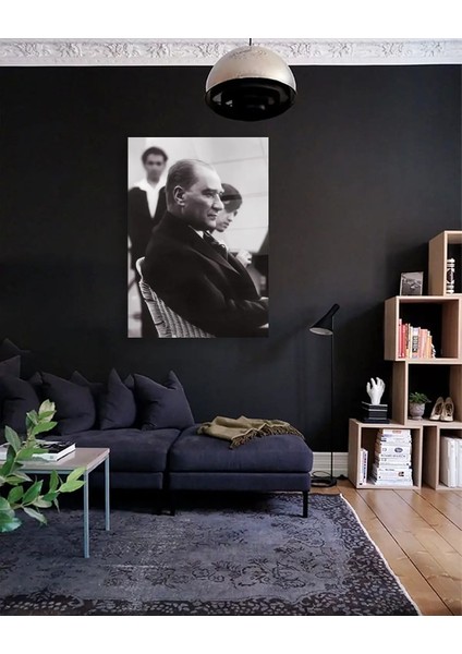 Siyah Beyaz Atatürk Dikey Cam Tablo modelleri