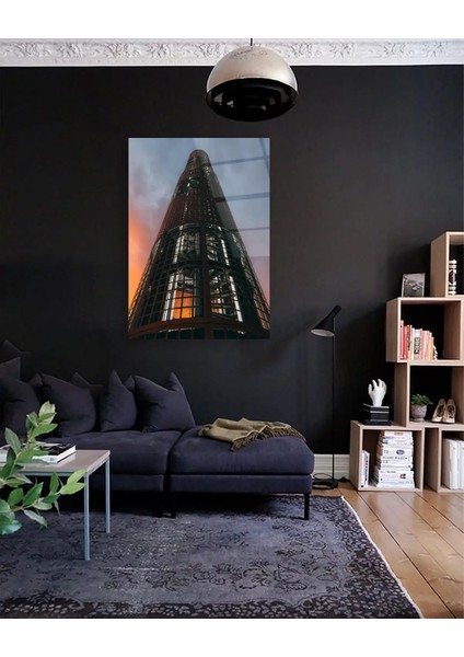 Gün Batımı Kule Cam Tablo fiyatları