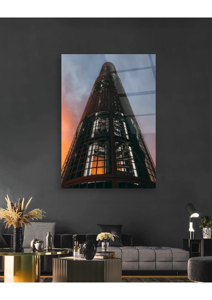 Gün Batımı Kule Cam Tablo fırsatları