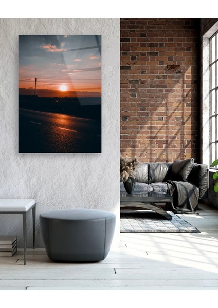 Gün Batımı Dikey Cam Tablo fiyatları