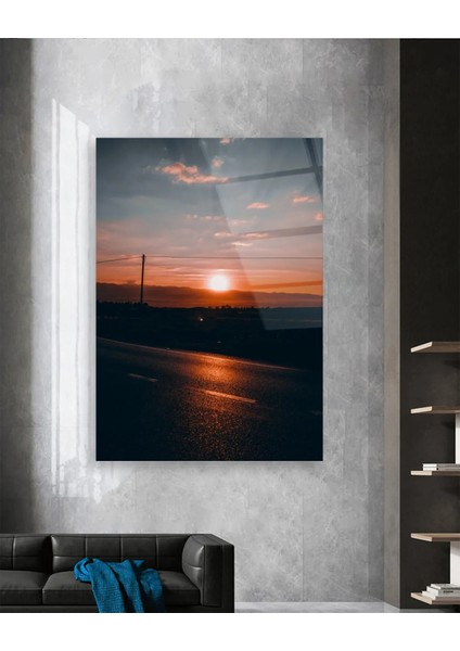 Gün Batımı Dikey Cam Tablo fırsatları