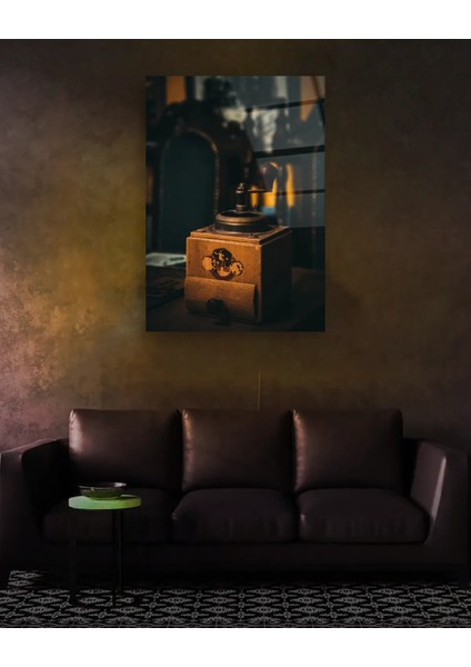 Antika Kahve Değirmeni Dikey Cam Tablo fiyatları