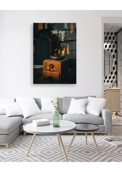 Antika Kahve Değirmeni Dikey Cam Tablo fırsatları
