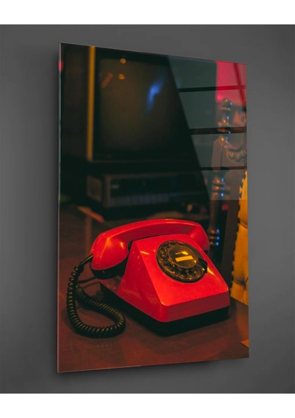 Kırmızı Ankita Telefon Dikey Cam Tabo