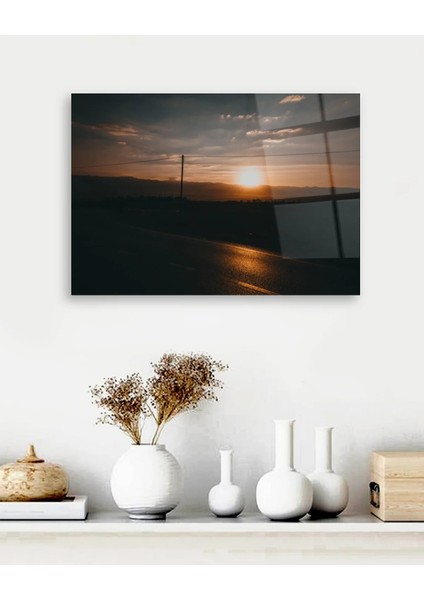 Gün Batımı Yatay Cam Tablo fiyatları
