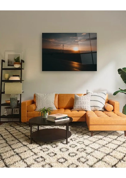 Gün Batımı Yatay Cam Tablo modelleri