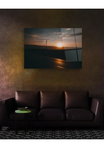 Gün Batımı Yatay Cam Tablo fırsatları