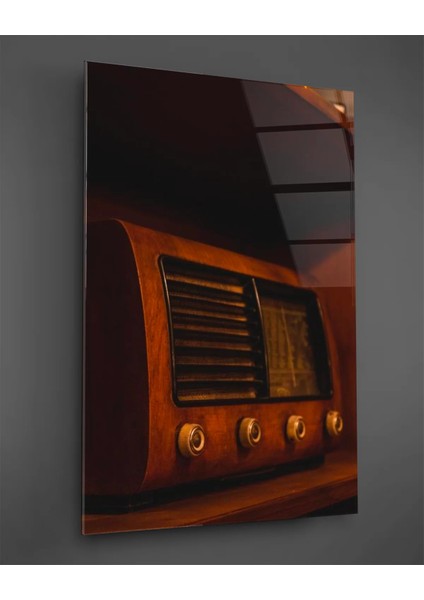 Vintage Radyo Dikey Cam Tablo