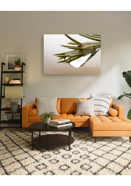 Su Damlalı Bitki Yatay Cam Tablo modelleri