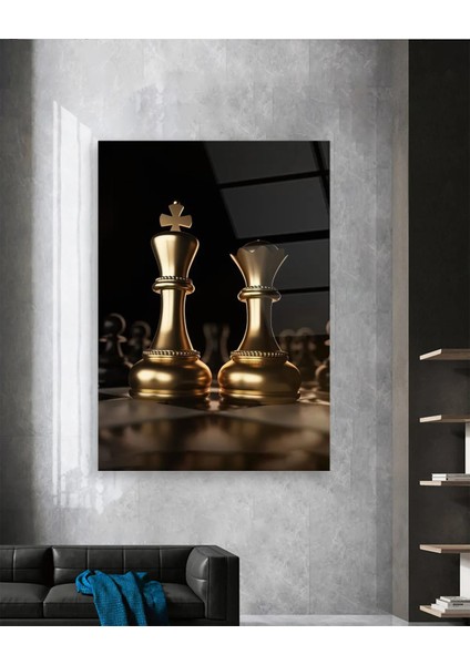 Altın Renkli Şah ve Veriz Cam Tablo modelleri