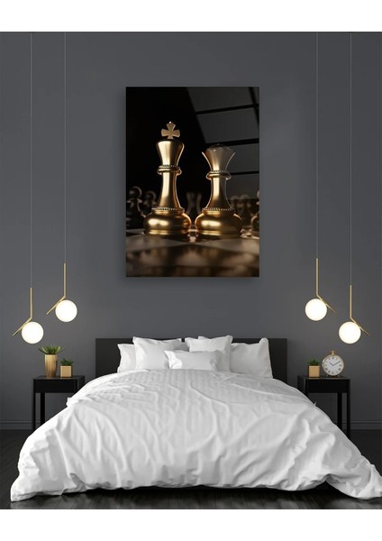 Altın Renkli Şah ve Veriz Cam Tablo fırsatları