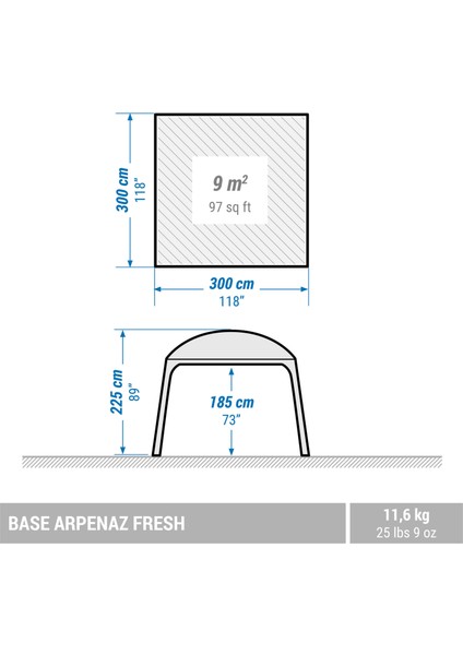 Gölgelik - 10 Kişilik - Arpenaz Base Fresh