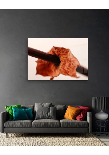 Turuncu Yaprak Yatay Cam Tablo modelleri
