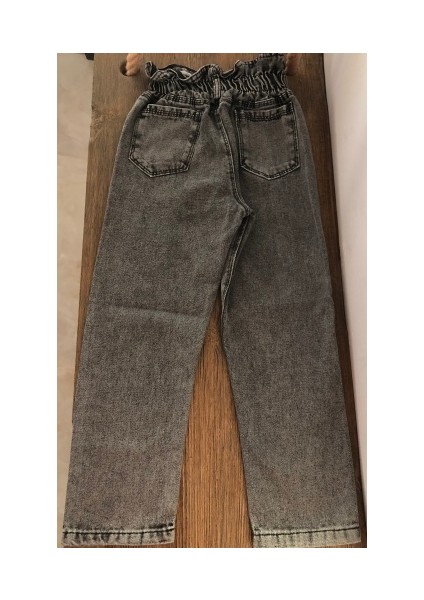 Kız Çocuk Yüksek Bel %100 Pamuk Boyfriend Jean Pantolon fiyatları