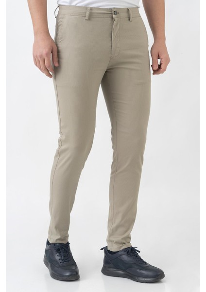 Marsilya P2303 Pamuklu Slim Fit Casual Pantolon Vizon
