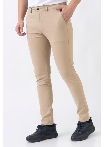 White Stone Toulouse P2306 Cavane Slim Fit Pamuklu Likralı Pantolon Vizon