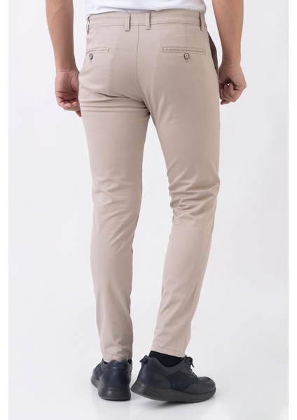 Lyon P2305 Slim Fit Pamuklu Likralı Gabardin Pantolon Vizon