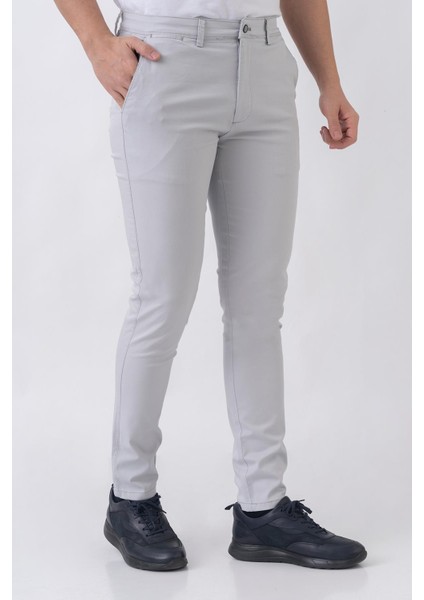 Lyon P2305 Slim Fit Pamuklu Likralı Gabardin Pantolon Taş