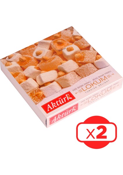 Lokum Sade ve Beyaz Fındıklı 500 gr x 2 Adet