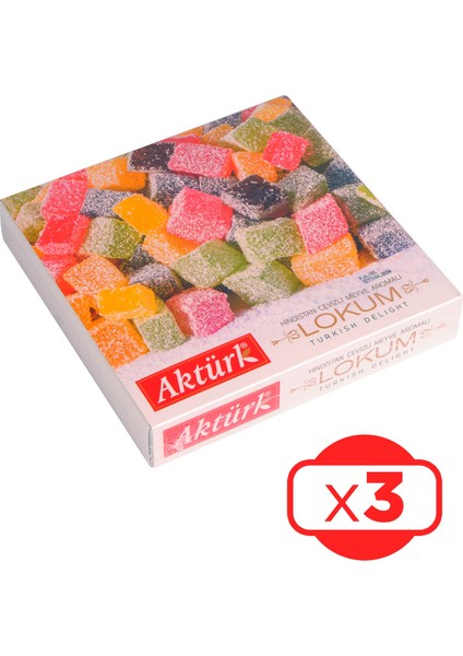 Lokum Hindistan Cevizli Meyveli 300 gr x 3 Adet