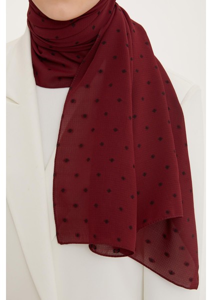 Puantiye Desen Floş Şal Bordo Siyah fiyatları