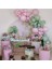 Pastel Küf Yeşili ve Makaron Pembe Balon Zinciri 100 Adet 1
