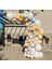 Pastel Somon Beyaz Mavi Ten Rengi Balon Zinciri 100 Adet 1