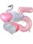 Kuğu Balon Set Balon Folyo Set Konsept Kuğu Doğum Günü Set Yaş Balon 1