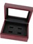 Ahşap Kutu Spor Şampiyonası Yüzük Tutucu Vitrin Depolama 12X16X7 cm Şarap Kırmızı 4-Delik (Yurt Dışından) 1