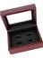 Ahşap Kutu Spor Şampiyonası Yüzük Tutucu Vitrin Depolama 12X16X7 cm Şarap Kırmızı 4-Delik (Yurt Dışından) 2