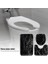 Tuvalet 3 Parça Set Siyah Mermer Banyo Mat Setleri Kaymaz Banyo Mat Kaidal Mat Klozet Kapak Mat Setleri | Banyo Paspasları (Yurt Dışından) 4