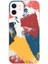 Apple iPhone 12 Uyumlu Kapak Brushstroke Tasarımlı Şeffaf Silikon Kılıf 1