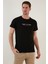 Yazı Baskılı Bisiklet Yaka Pamuk Slim Fit T Shirt Erkek T Shirt 541ENJOY 4