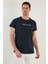 Yazı Baskılı Bisiklet Yaka  Pamuk Slim Fit T Shirt Erkek T Shirt 541ENJOY 2