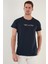 Yazı Baskılı Bisiklet Yaka  Pamuk Slim Fit T Shirt Erkek T Shirt 541ENJOY 3