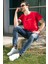 Yazı Baskılı Bisiklet Yaka Pamuk Slim Fit T Shirt Erkek T Shirt 541ENJOY 1