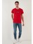 Yazı Baskılı Bisiklet Yaka Pamuk Slim Fit T Shirt Erkek T Shirt 541ENJOY 4
