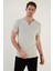 % 100 Pamuklu V Yaka Slim Fit T Shirt Erkek T SHİRT 5902122 3