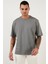 Pamuklu Oversize Bisiklet Yaka Basic T Shirt Erkek T Shirt 5902365 4