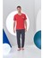 24306 Erkek V Yaka Desenli Pijama Takım 1