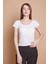 Likralı Krep Kumaş Balen Yaka Büzgülü Body Bluz-Krem 2