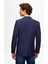 Slim Fit Lacivert Armürlü Kumaş Ceket 0EF04R106409D 4